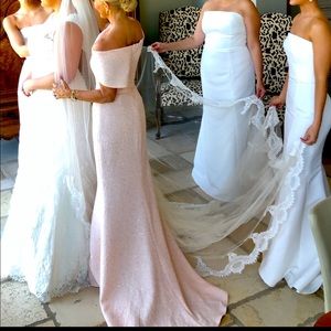 Lela Rose size 2 blush pink shimmer tweed Mother of the bride. PERFECT condition